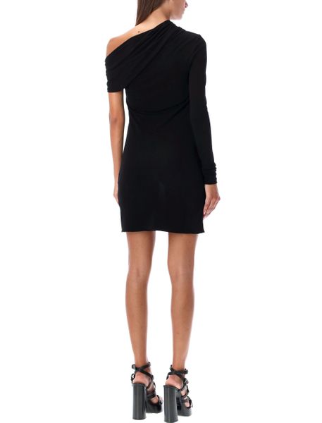 Ruched Raffia Dress for Women in Black - FW23