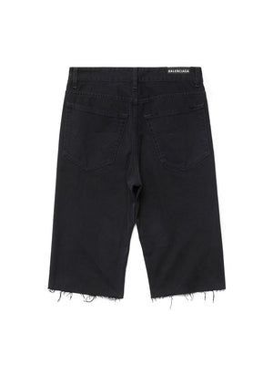 BALENCIAGA Men's Black Cotton Shorts for FW23