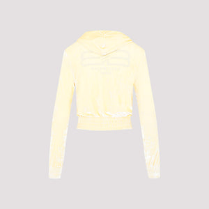 BALENCIAGA Fall 2024 Women's Fitted Zip-Up Hoodie in Yellow & Orange