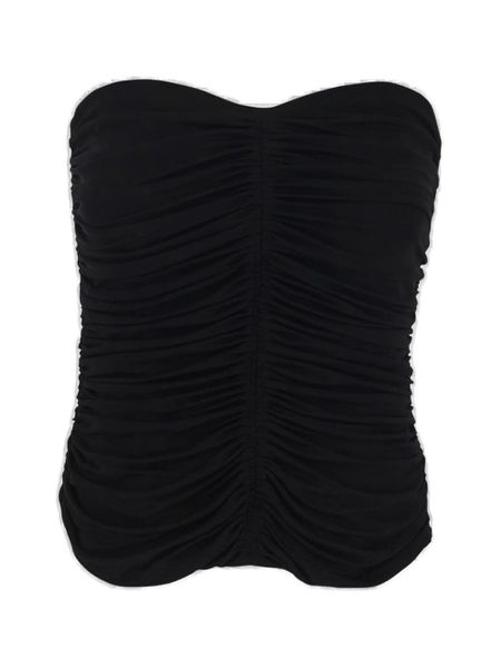 SAINT LAURENT French Inspired Ruched Bustier in Black for Women