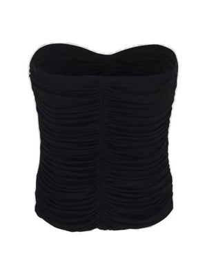 SAINT LAURENT French Inspired Ruched Bustier in Black for Women