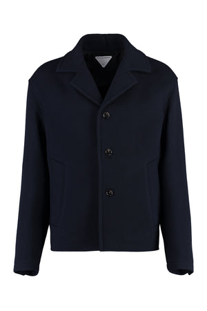 Men's Blue Wool Blend Peacoat for FW23