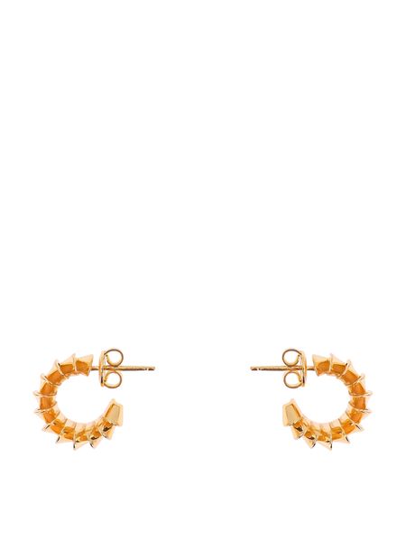 BOTTEGA VENETA Stylish Raffia Hoop Earrings in Vibrant Mid-Green for Women