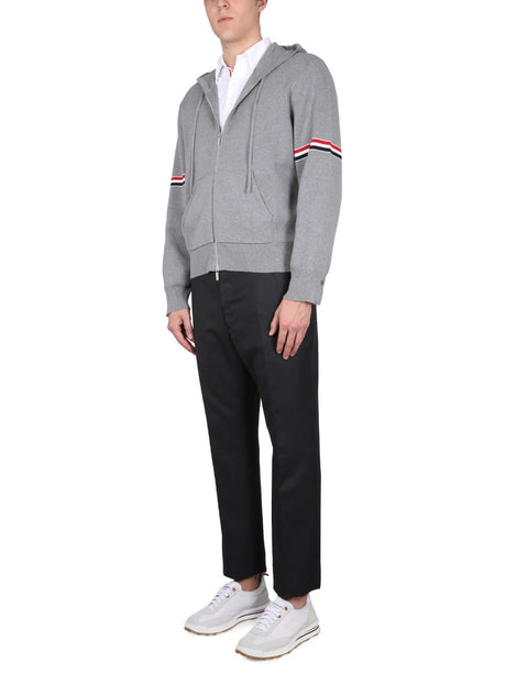 THOM BROWNE Men's Essential Hoodie with Drawstring