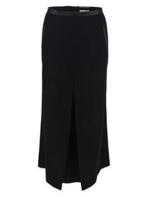 SAINT LAURENT Classic Black Pleated Midi Skirt for Women