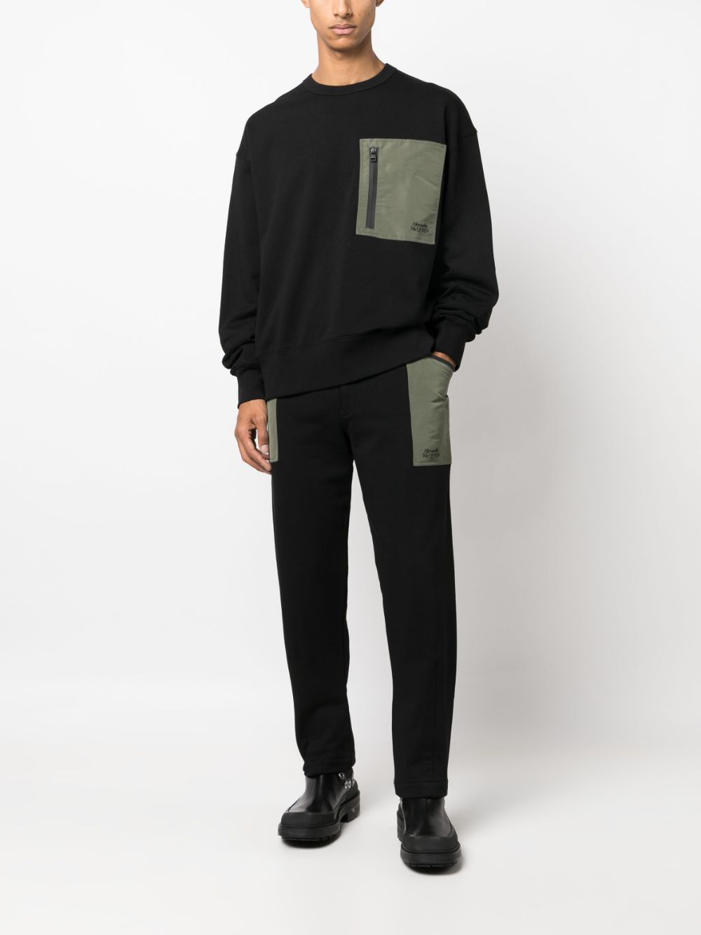 ALEXANDER MCQUEEN Organic Cotton Contrast Pocket Sweatshirt