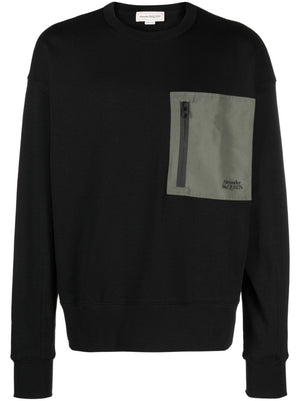 ALEXANDER MCQUEEN Organic Cotton Contrast Pocket Sweatshirt