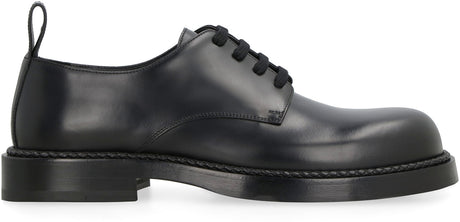 男士黑色綁帶皮鞋 - FW23系列
