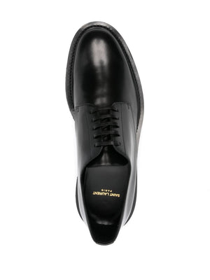 SAINT LAURENT Elegant Black Derby Dress Shoes