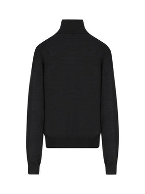 SAINT LAURENT Áo len cổ lọ màu đen