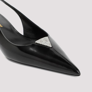 SAINT LAURENT Black Leather Pumps for Women - SS24 Collection