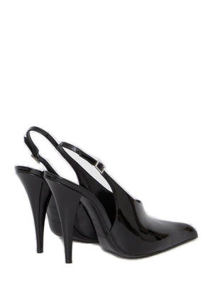 Raven Pointed-Toe Slingback Pumps - Elevate Your Style in These Chic Black Pumps