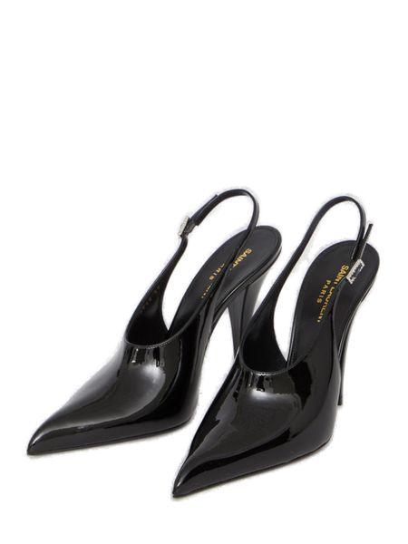 Raven Pointed-Toe Slingback Pumps - Elevate Your Style in These Chic Black Pumps