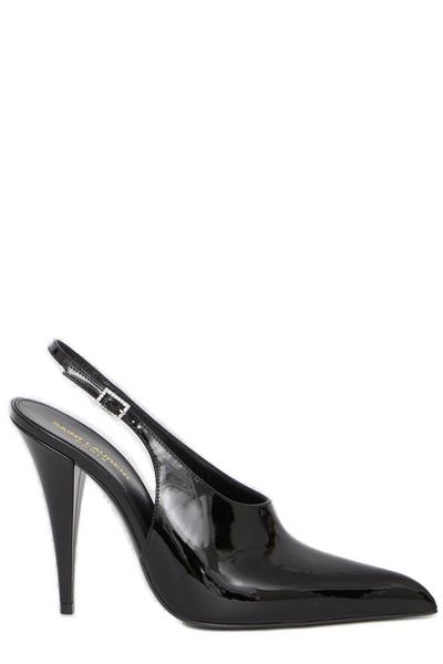 Raven Pointed-Toe Slingback Pumps - 精緻的黑色高跟鞋，成就您的時尚風格