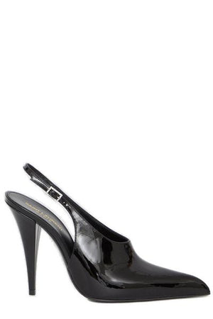 Raven Pointed-Toe Slingback Pumps - 时尚提升必备的优雅黑色高跟鞋