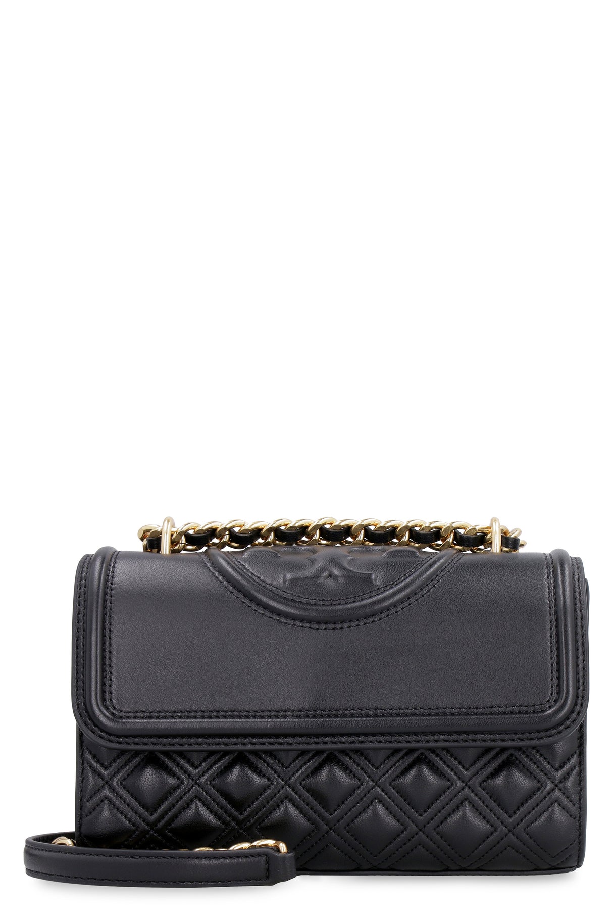 Fleming Quilted Leather Shoulder Handbag - Black