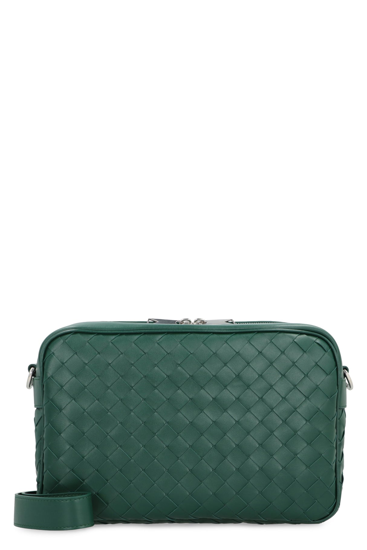 BOTTEGA VENETA Green Intrecciato Leather Camera Handbag for Men