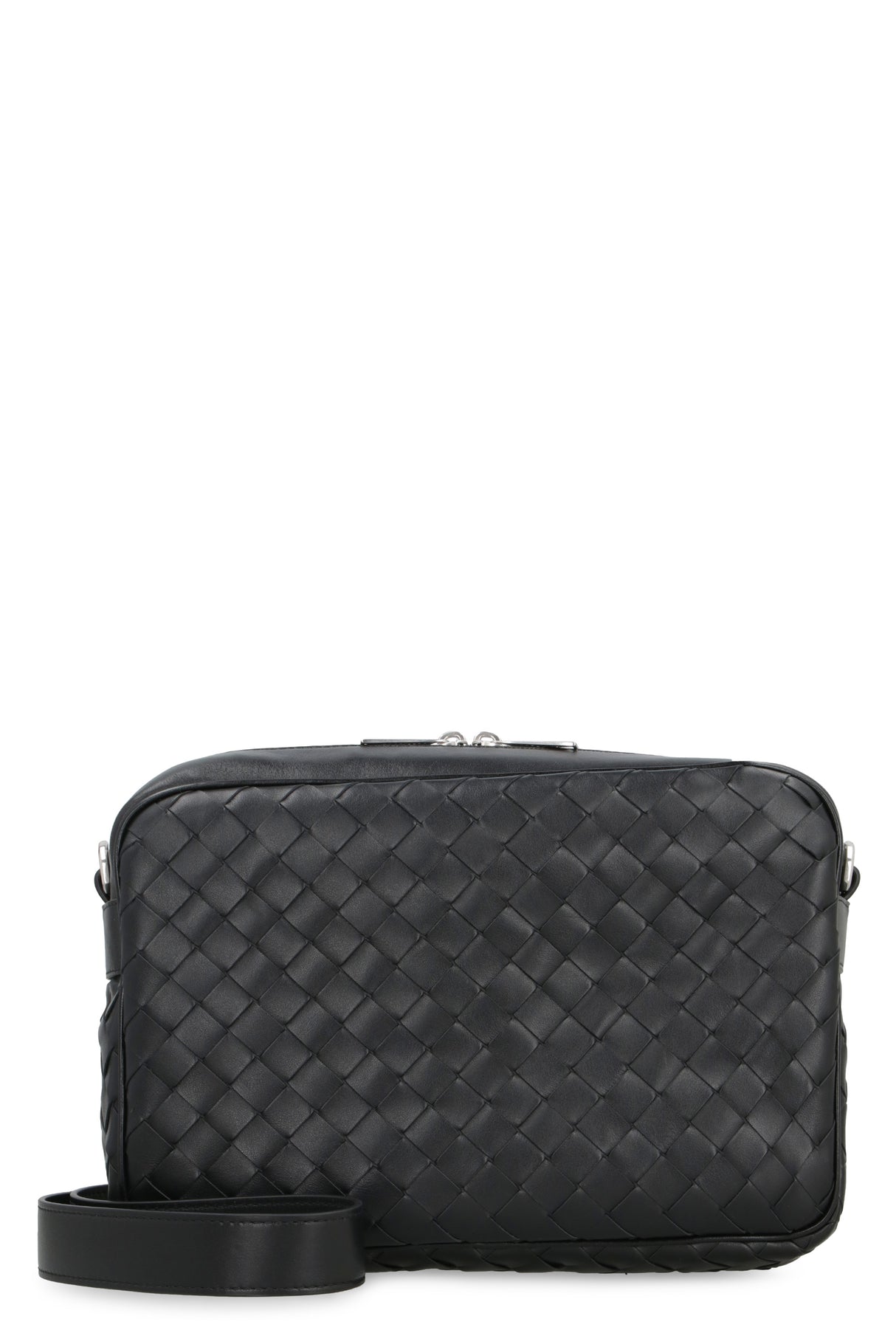 BOTTEGA VENETA Intrecciato Camera Handbag in Black Leather