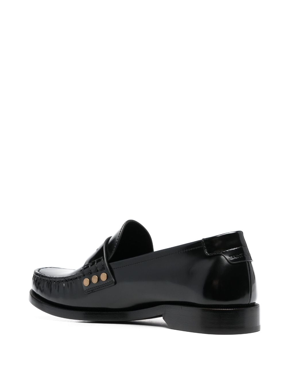 Sleek and Sophisticated Black Leather Loafers for Women from Saint Laurent FW23 Collection