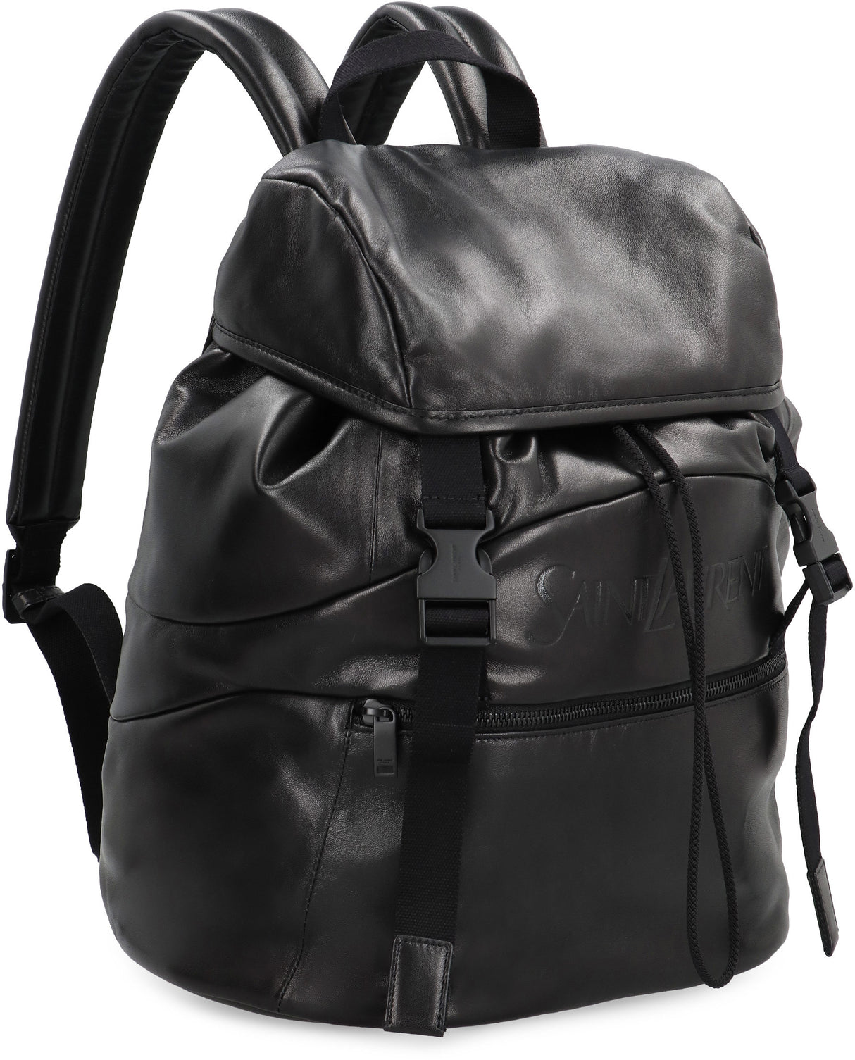 حقيبة ظهر جلد فاخرة - أسود، FW23