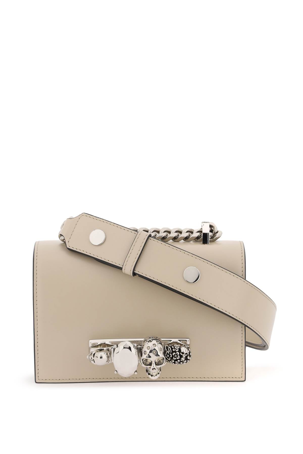 ALEXANDER MCQUEEN Mini White Leather Satchel - Women's Calfskin Crossbody Bag FW23 (6.9"W x 3.7"H x 1.6"D)