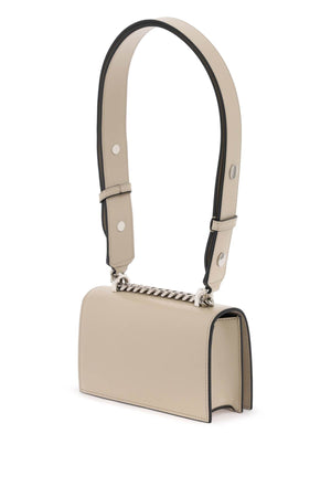 ALEXANDER MCQUEEN Mini Brown Leather Jewel Satchel Crossbody Bag for Women