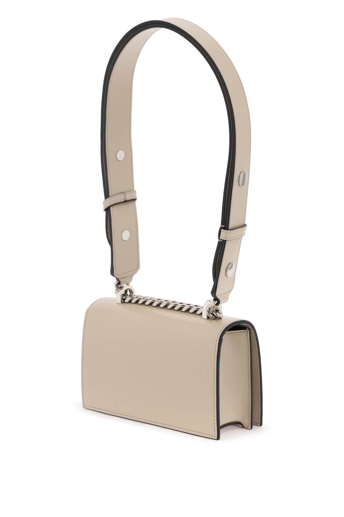 ALEXANDER MCQUEEN Mini White Leather Satchel - Women's Calfskin Crossbody Bag FW23 (6.9"W x 3.7"H x 1.6"D)