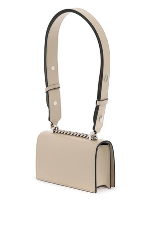 ALEXANDER MCQUEEN Mini White Leather Satchel - Women's Calfskin Crossbody Bag FW23 (6.9"W x 3.7"H x 1.6"D)