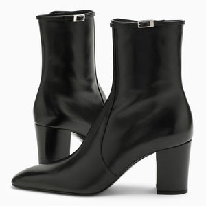 Đôi ankle boot da màu đen đầu tròn cho phụ nữ - FW23