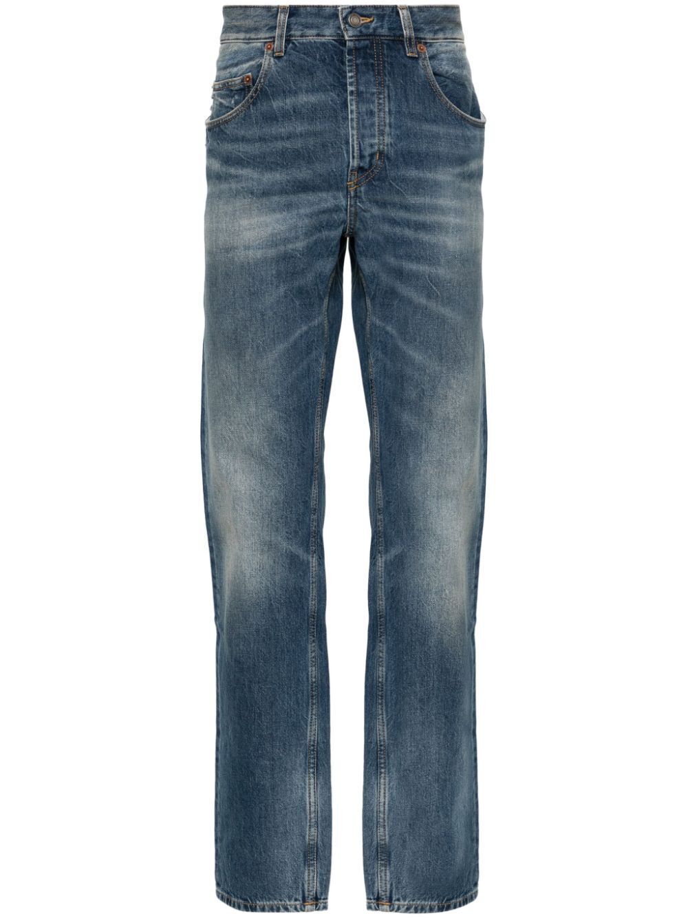 SAINT LAURENT Classic Men's Blue Low Rise Straight Leg Jeans for SS24