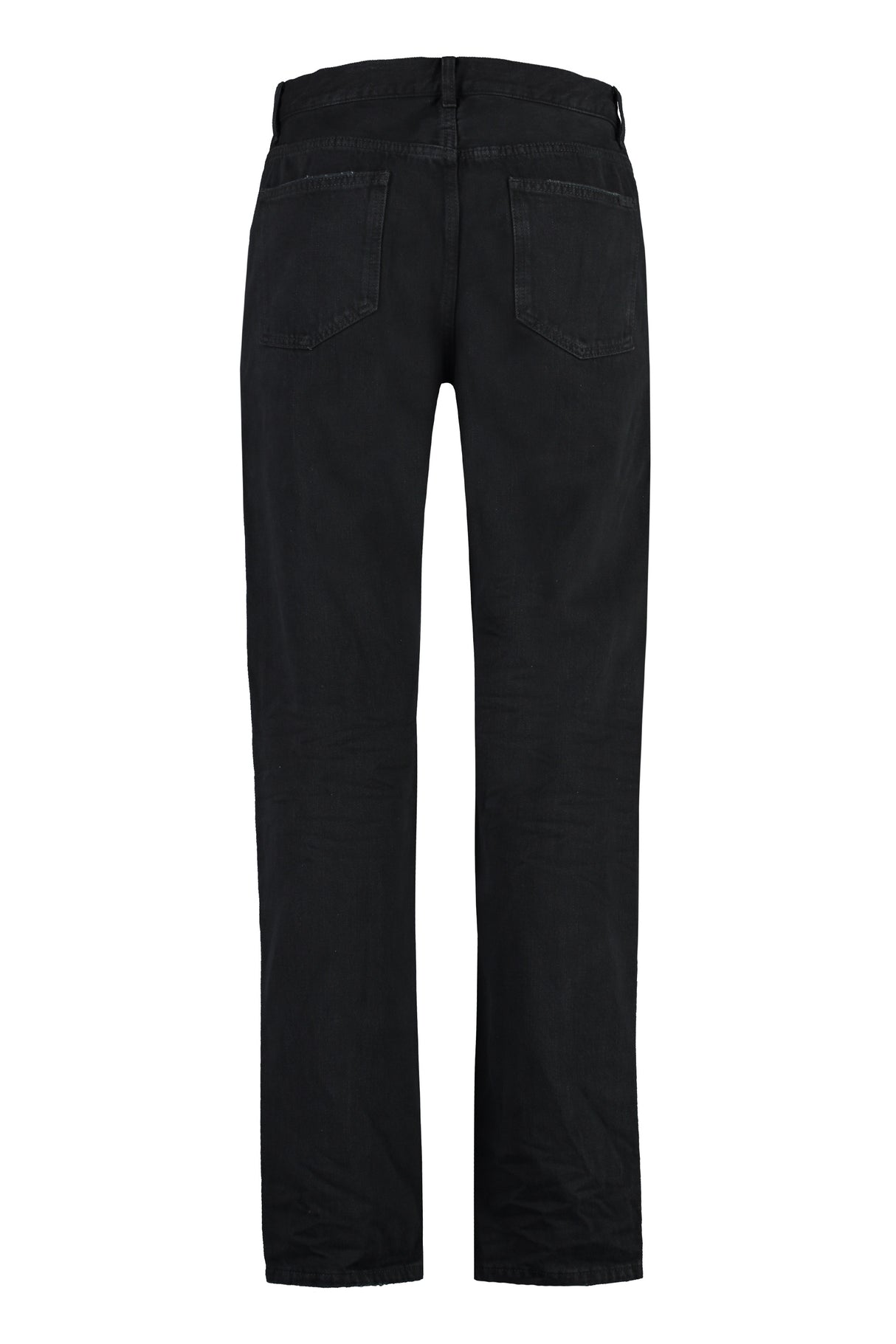 Men's Black 5-Pocket Straight-Leg Jeans