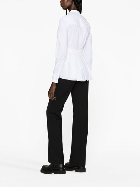 ALEXANDER MCQUEEN Organic Cotton Box-Pleat Shirt for Women from FW23 Collection