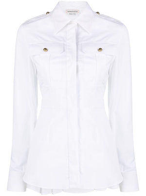 ALEXANDER MCQUEEN Women's White 23FW Shirts - Sophisticated Style for Fall/Winter 2024