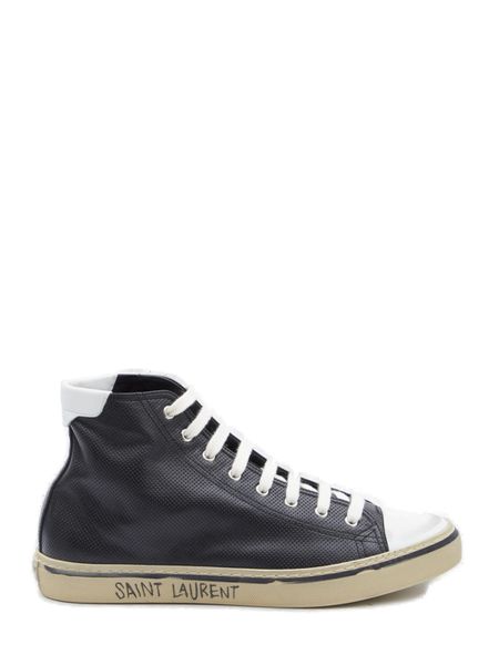 Black Leather Lace-Up Sneakers for Men - FW23 Collection