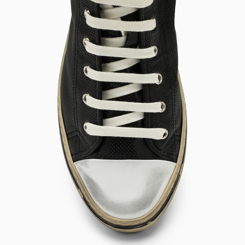 Black Leather Lace-Up Sneakers for Men - FW23 Collection