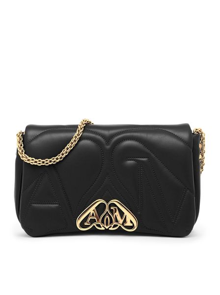 ALEXANDER MCQUEEN Chic Black Quilted Leather Mini Shoulder Bag with Gold-Tone Chain