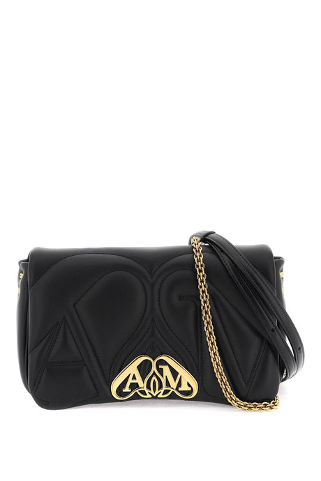 ALEXANDER MCQUEEN Chic Black Quilted Leather Mini Shoulder Bag with Gold-Tone Chain