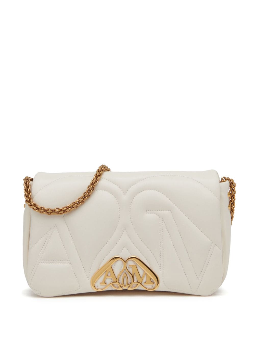 ALEXANDER MCQUEEN Feminine Exploded Seal Crossbody Bag in White