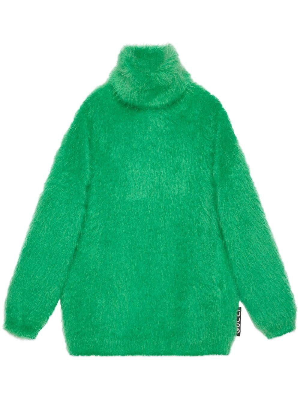 GUCCI Green Knit Turtleneck Dress for Women - FW23 Collection