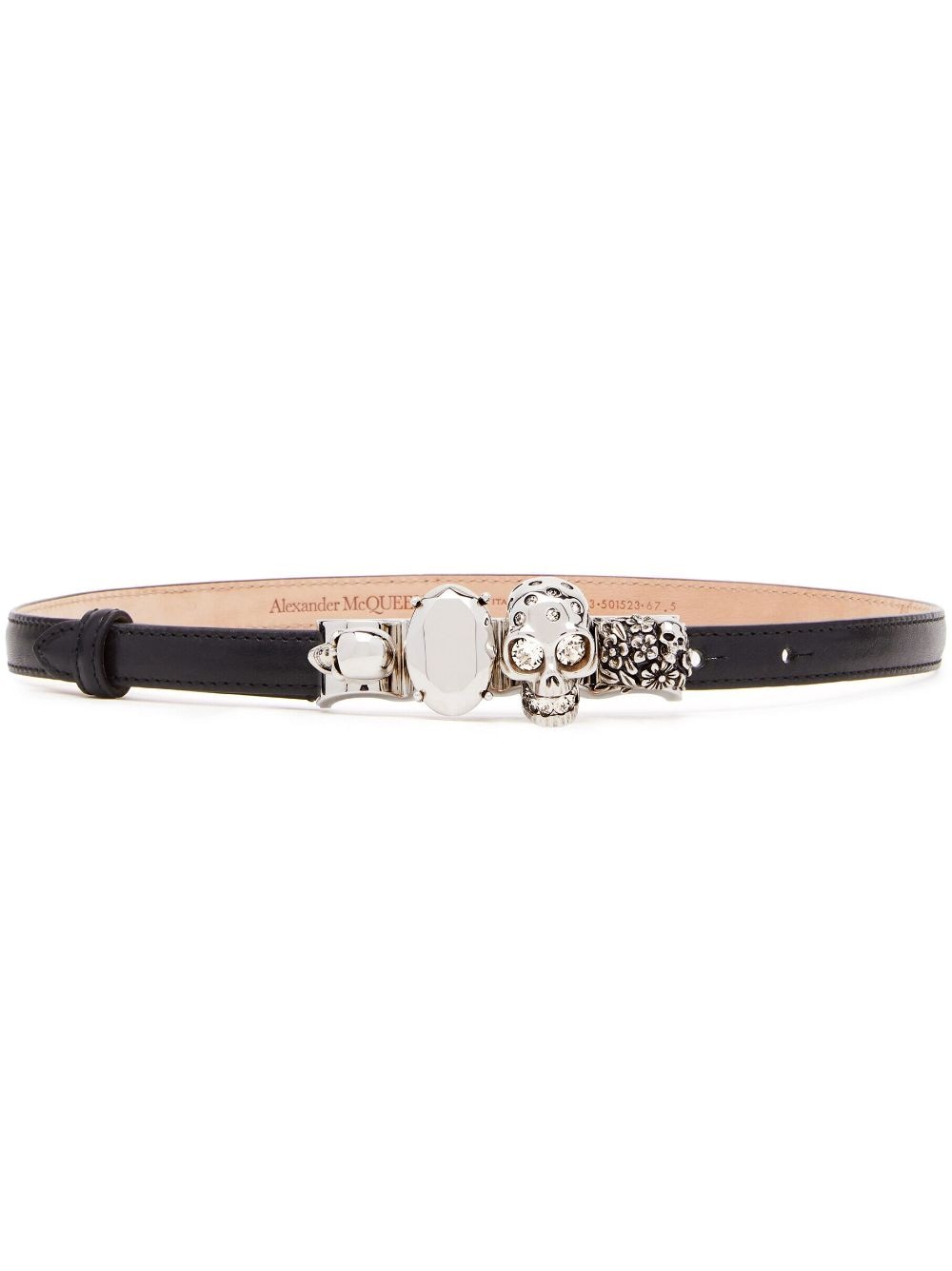 ALEXANDER MCQUEEN Black Knuckle Leather Belt for Women