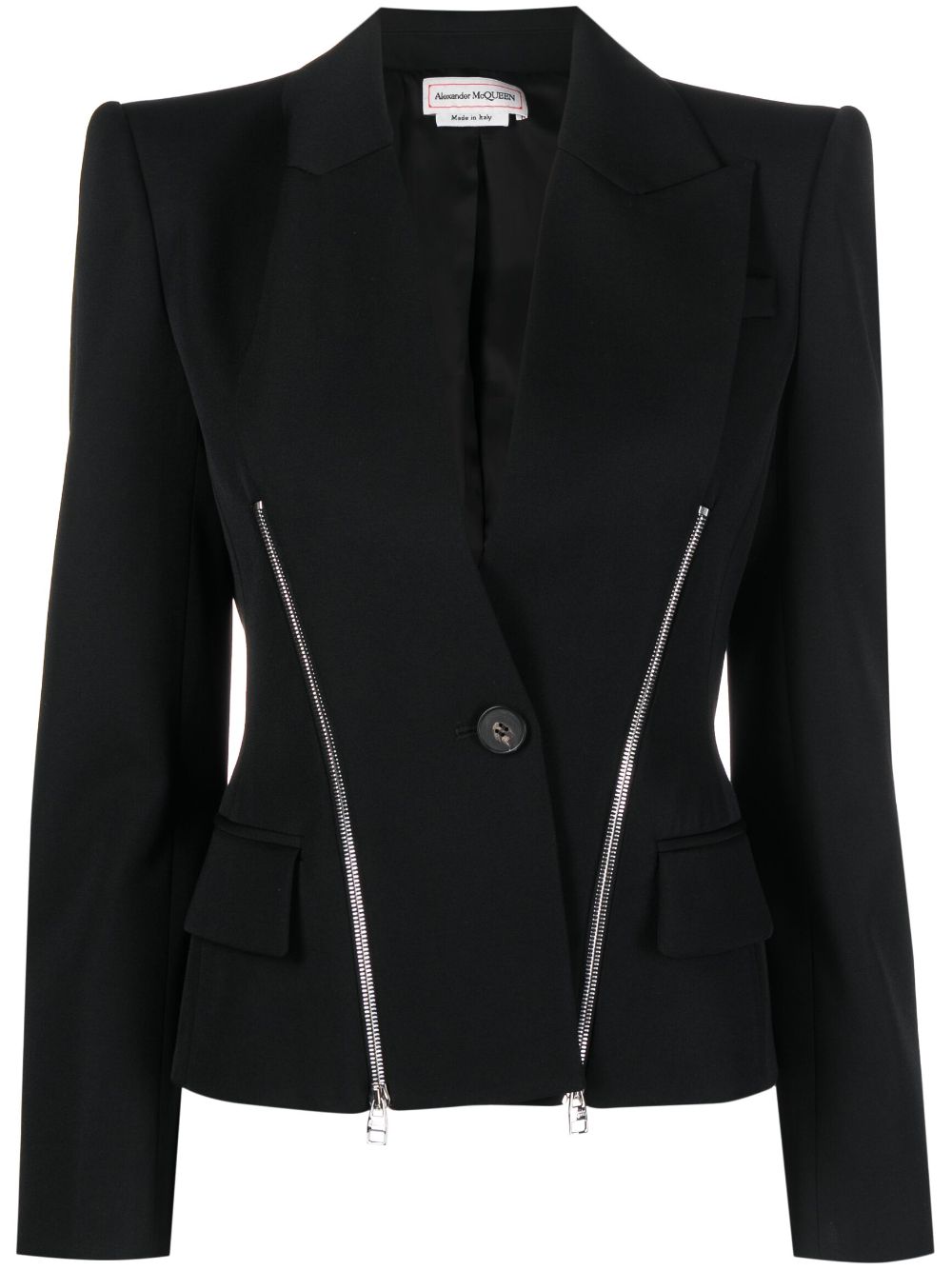 ALEXANDER MCQUEEN Luxurious Zip-Embellished Single-Breasted Blazer for Women