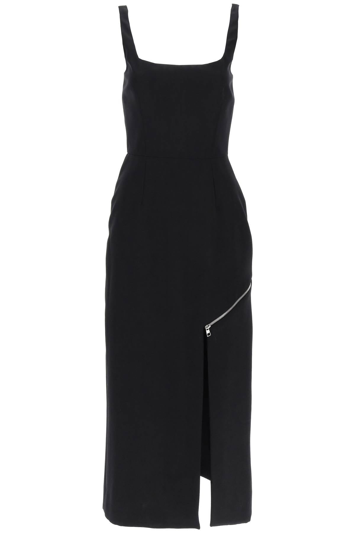 فستان أنيق بتصميم محوَل ذو لوحٍ واحد باللون الأسود - FW23