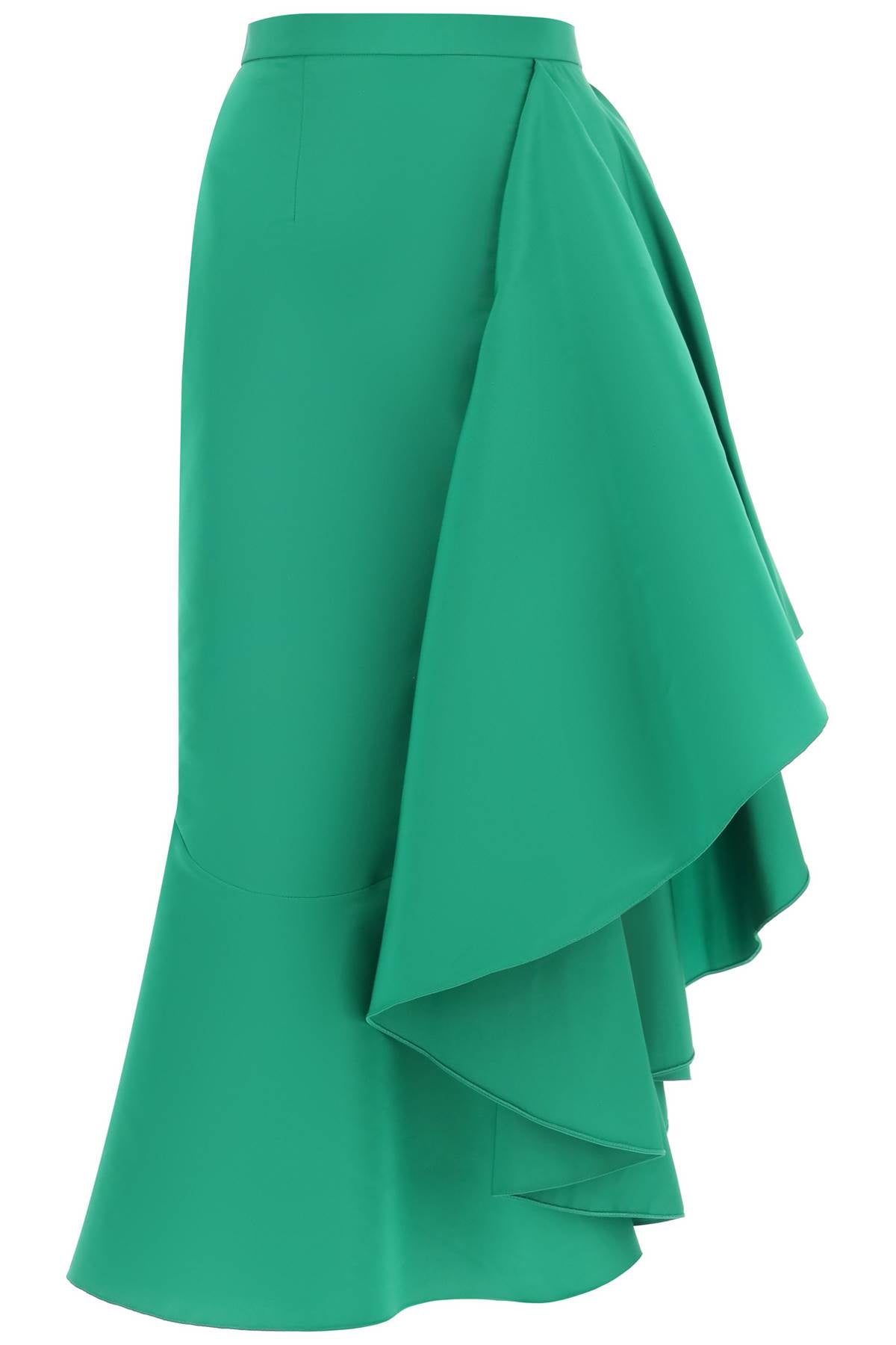 تنورة غير متماثلة مع تنورة طويلة - أخضر