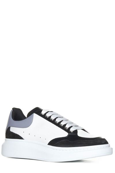 ALEXANDER MCQUEEN Oversized Black Leather Sneakers for Men - SS24 Collection