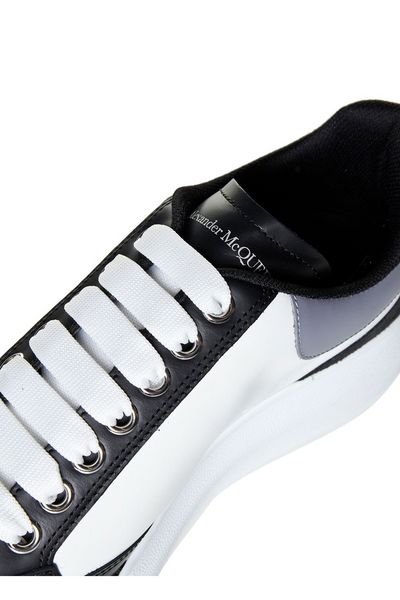 ALEXANDER MCQUEEN Oversized Black Leather Sneakers for Men - SS24 Collection