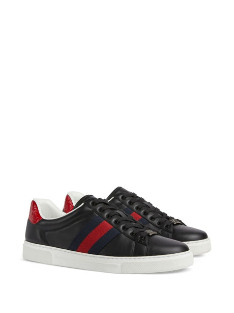 GUCCI Sophisticated Black Leather Sneakers for Men - SS24 Collection