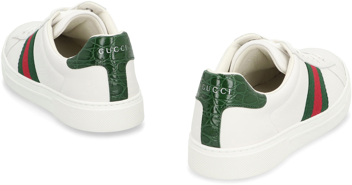 GUCCI Elegant Leather Low-Top Sneakers