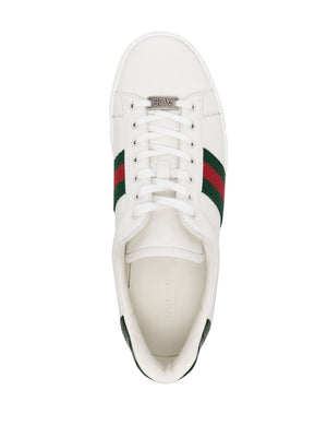 GUCCI Elegant White Leather Sneakers with Signature Accents