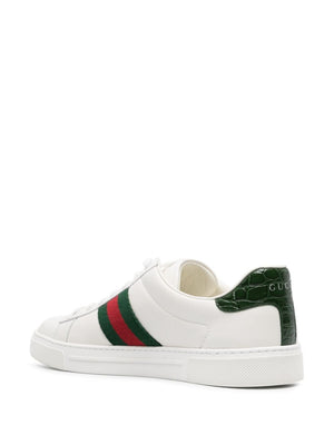 GUCCI Elegant White Leather Sneakers with Signature Accents