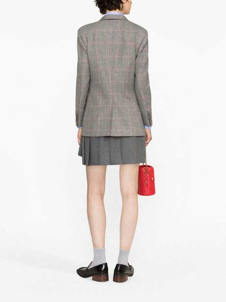 GUCCI Belted Check Blazer Jacket for Women